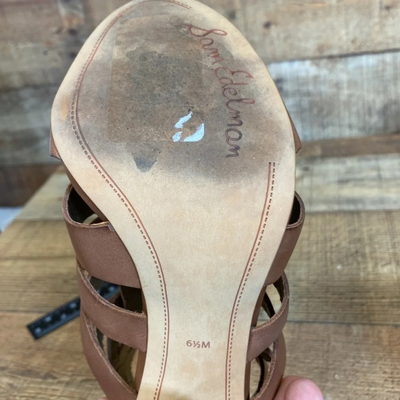 Sam Edelman York Yazmine Gladiator Heels Sandals Womens Size 6.5 M Brown Strappy - Picture 14 of 15